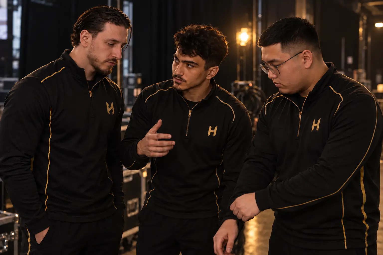 Vadox, AcekH and Toledo together backstage